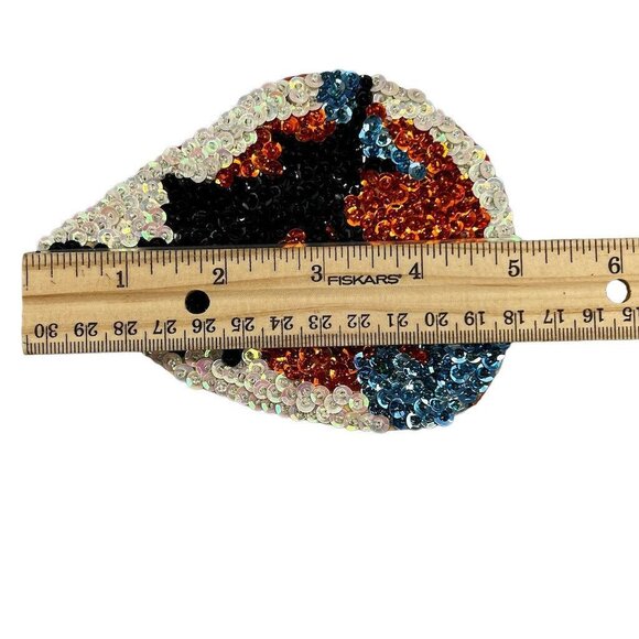 4 Vtg Homemade Halloween Frig Magnets Witches Pumpkins EUC Sequins Beads - Picture 8 of 14